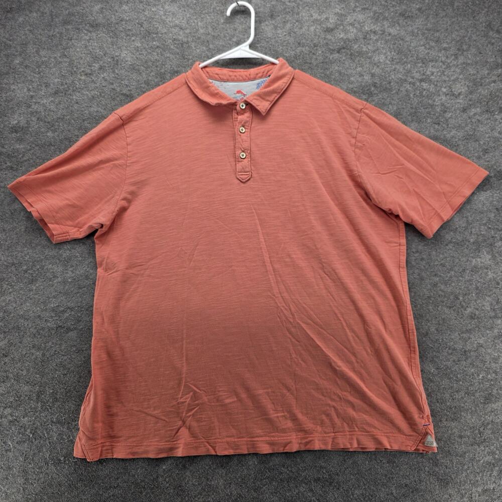 Tommy Bahama Polo Shirt Mens XL Red 100% Pima Cotton Short Sleeve Casual